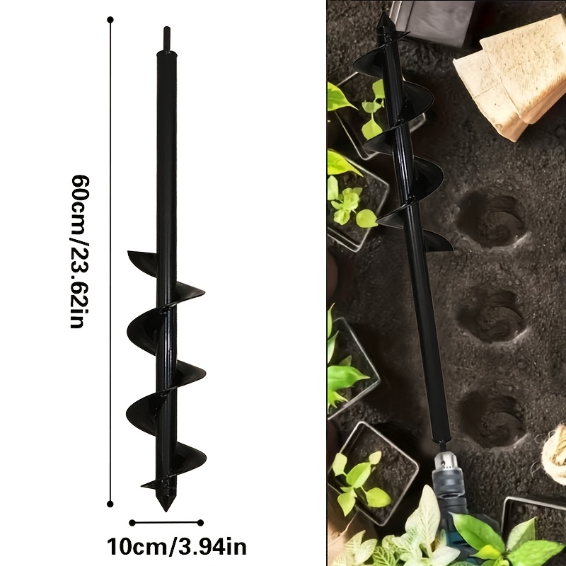 extended garden auger 3 94 x24 10x60 cm heavy duty deep hole digger for planting large trees installing fence posts and ground screws 3 8 inch hex drive rust resistant steel material Product details 5