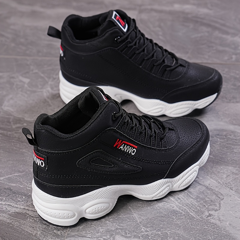 Women'* High-Top Sneakers with Thick Rubber Sole, PU Cover Upper, and  Breathable Fabric Lining Stylish and Comfortable for Casual Wear and  Light