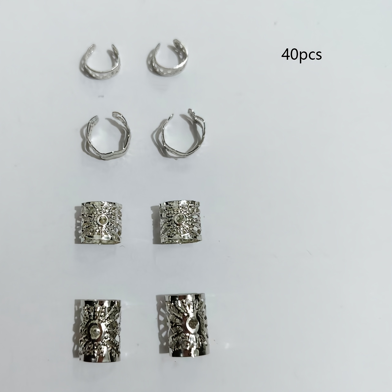 TEMU Anillos de pelo de aleación para rastas, pinzas para accesorios de pelo trenzado, accesorios de pelo de estilo , adecuados para uso diario,