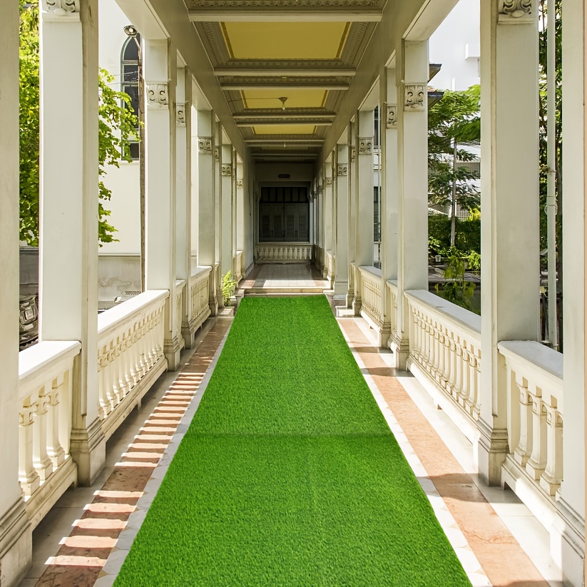 Extra Thick 99.06x999.74 cm Green Artificial Grass, Outdoor Rugs, Patio Lawn Mat with TPR Rubber Backing, Non-Shedding Easy to Clean, Suitable for Yard, Garden, Hallway, Christmas Easter Gift