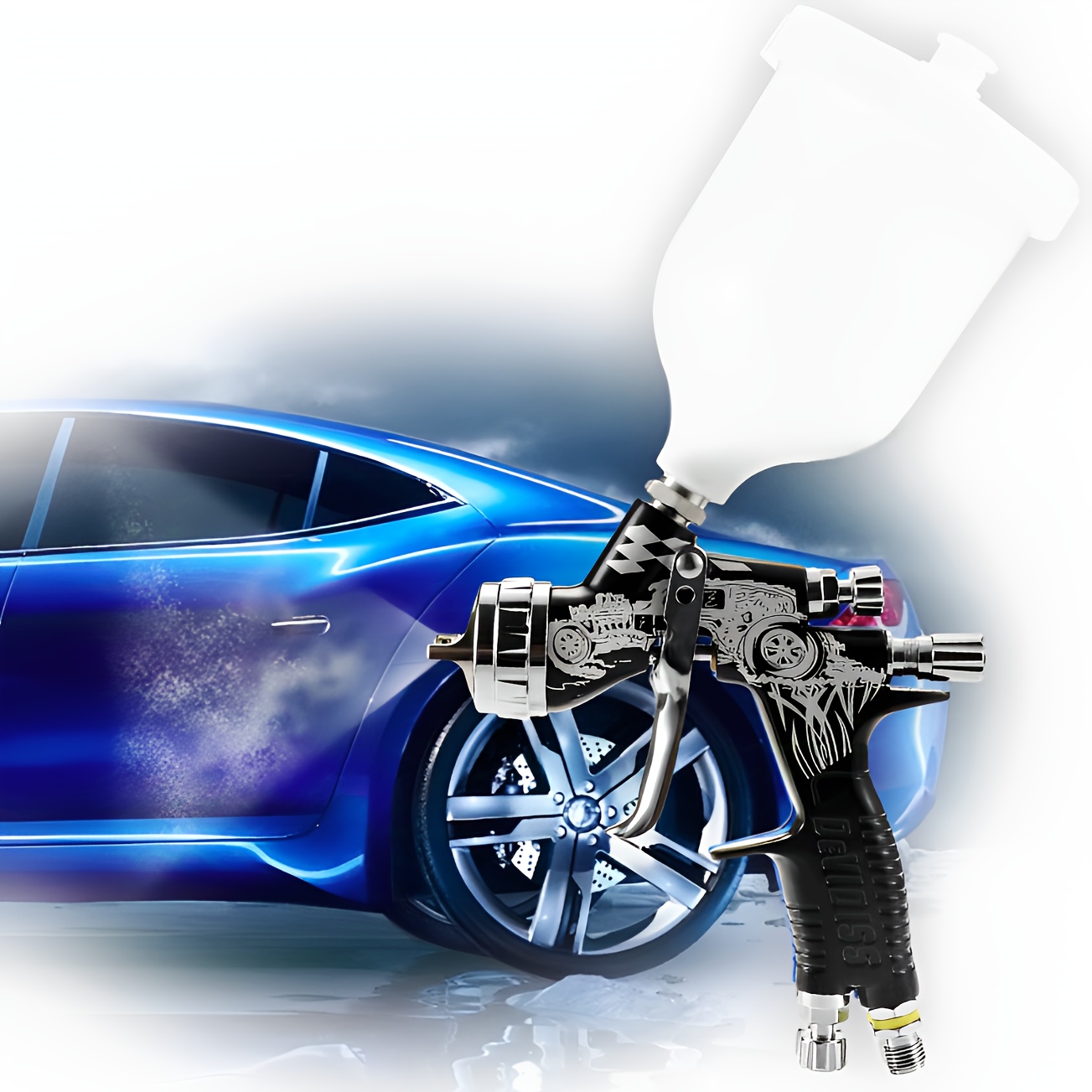 TEMU Devidiss Gte20 1.3 Tip Professional Spray Gun For Car Paint 600ml