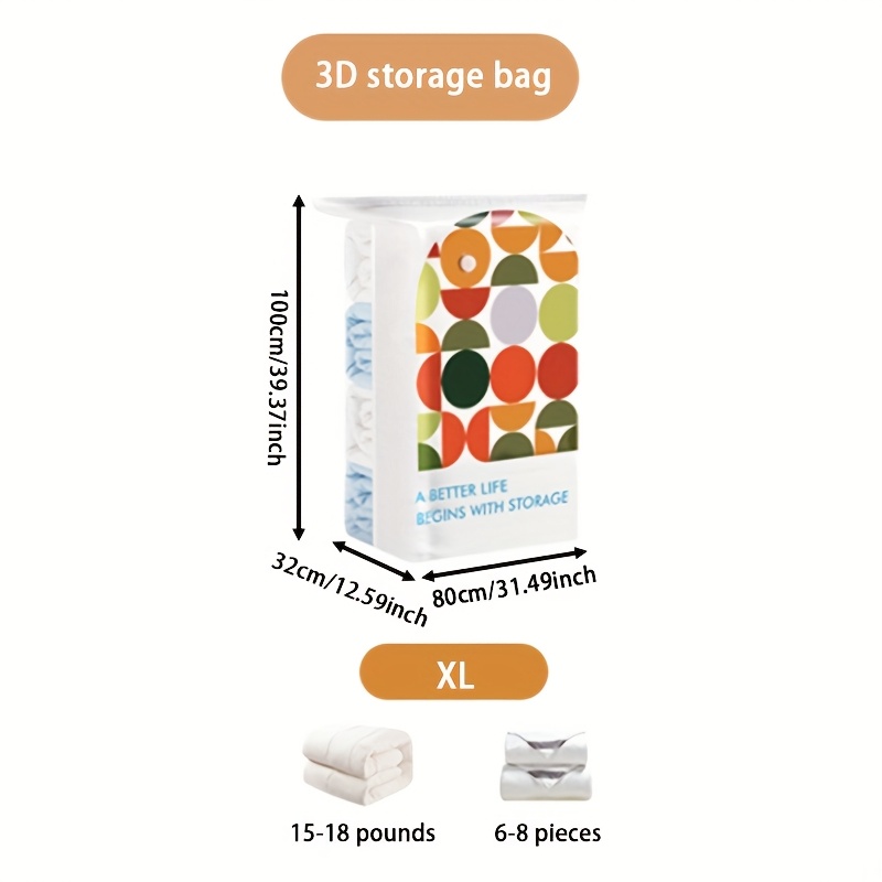 Image of New Hot Printed Vacuum Compression Bag, Thickened Material Moving Bag, Back-to- Clothing Compression Bag Dorm Closet Garment Protection Bag, Christmas Quilt Storage Bag