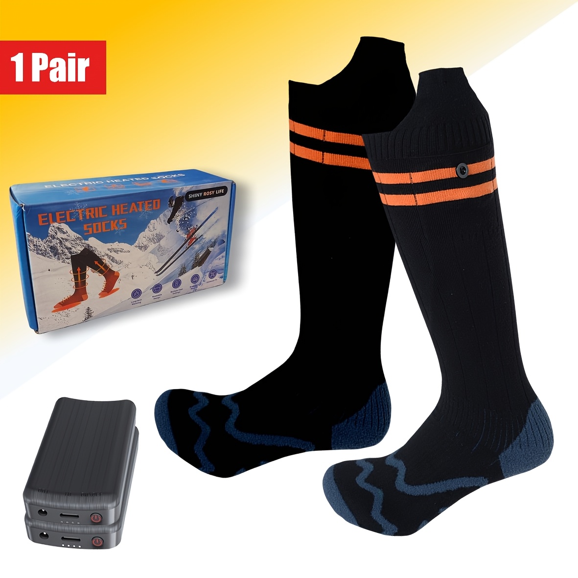 Socks with Three Temperature Settings, Perfect for Keeping Your Feet Warm While Fishing, Skiing, Hiking, Or Camping in Winter, Equipped with a 4000Mah Battery, an Ideal Winter Gift.