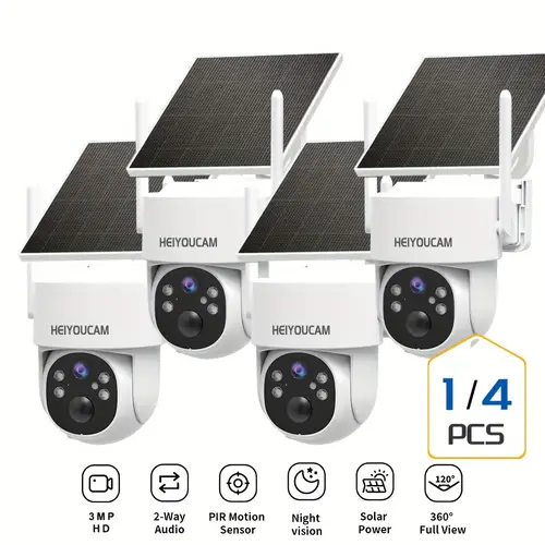 3mp security camera outdoor solar security cameras wireless outdoor with smart siren spotlights 3mp hd color night ai human detection 2 way talk human tracking