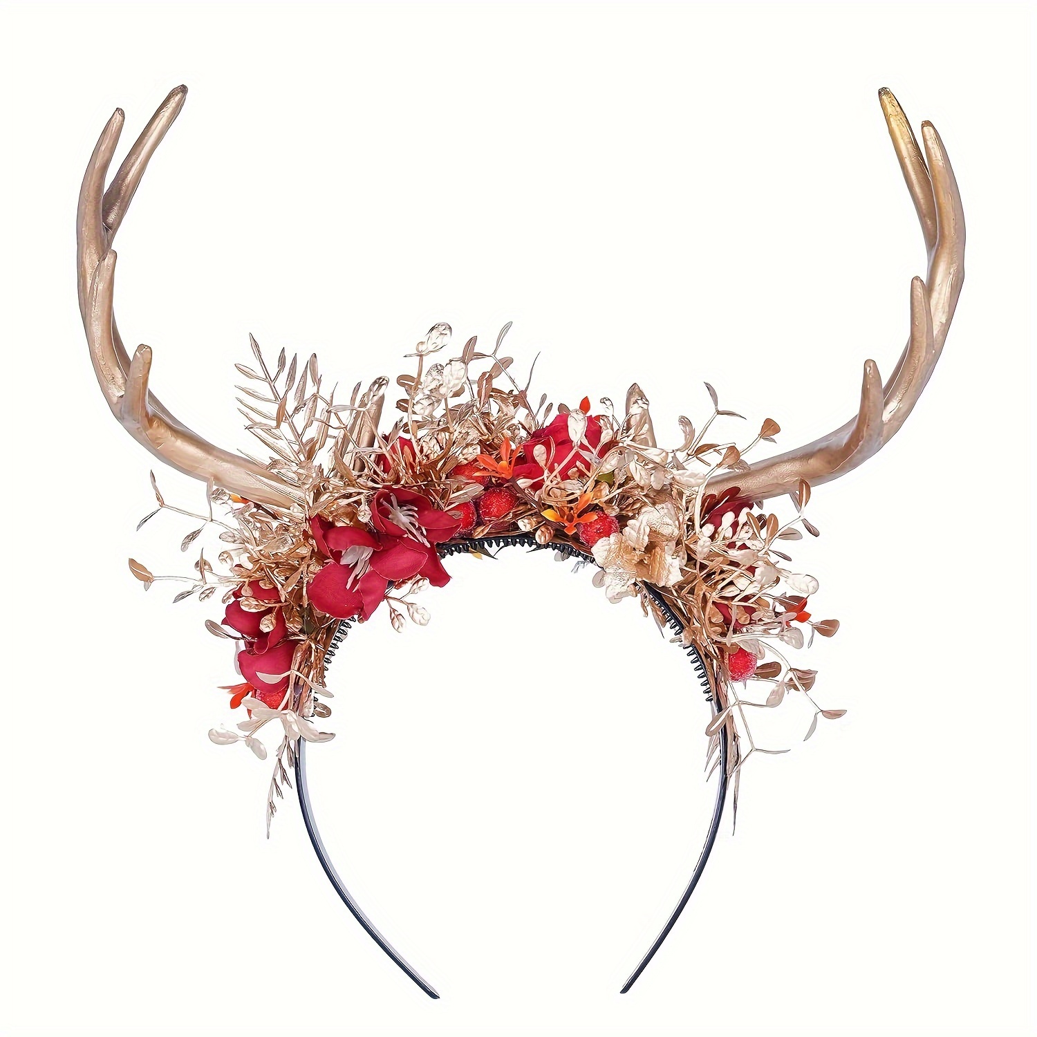 Black Deer Antlers Headband Gothic Reindeer Horns Elf Crown for Women Girls Amazon.com : MOSTORY Gothic Elf Antler Crown - Black Deer  main image 3