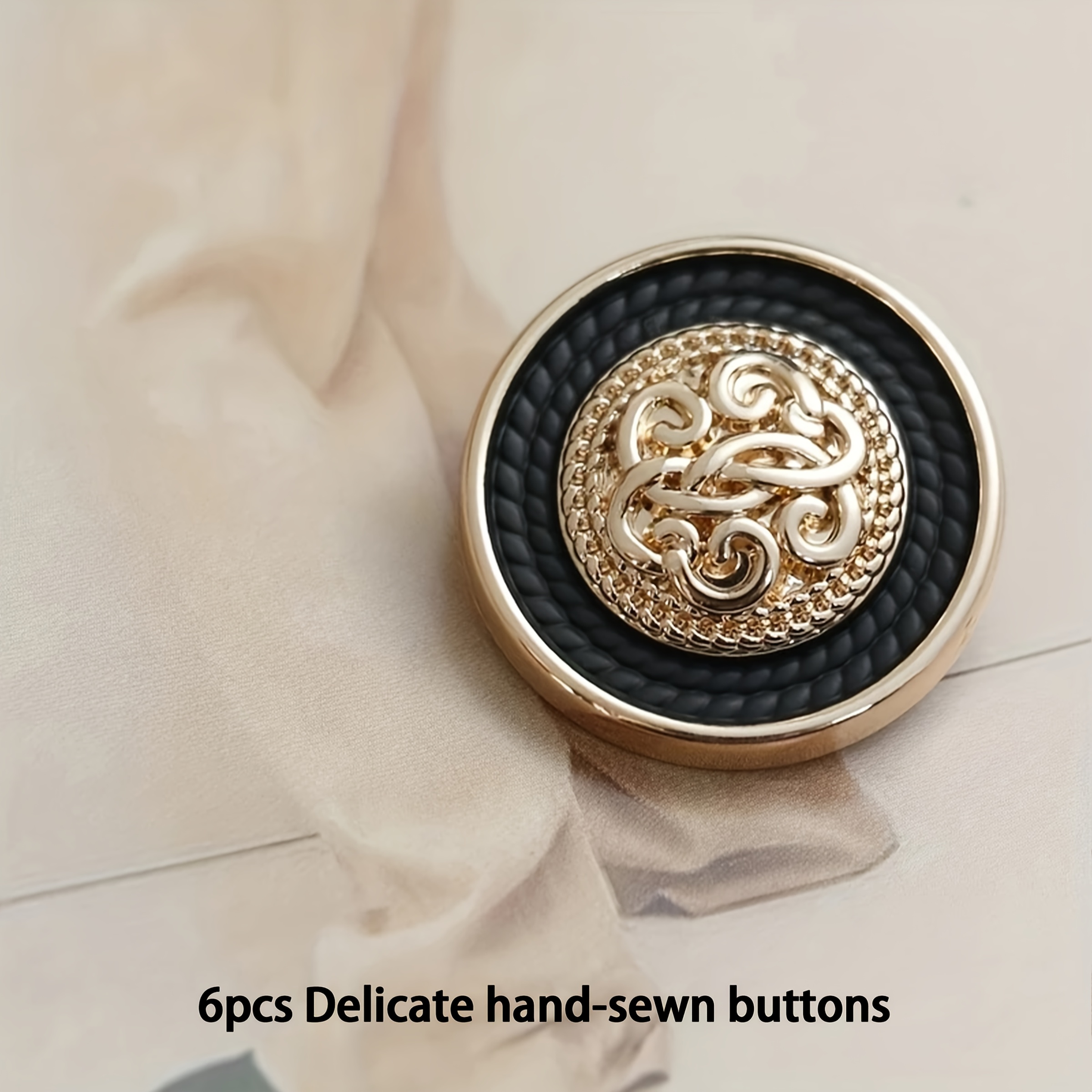 6pcs Vintage Metal Woven Large Buttons, 18/23/25mm, Suitable For Handmade Diy Sewing, Ideal For Suits, Jackets, Coats, Sweaters, And Cardigans.with A Thick Floral Knot Pattern, Add An To Garments