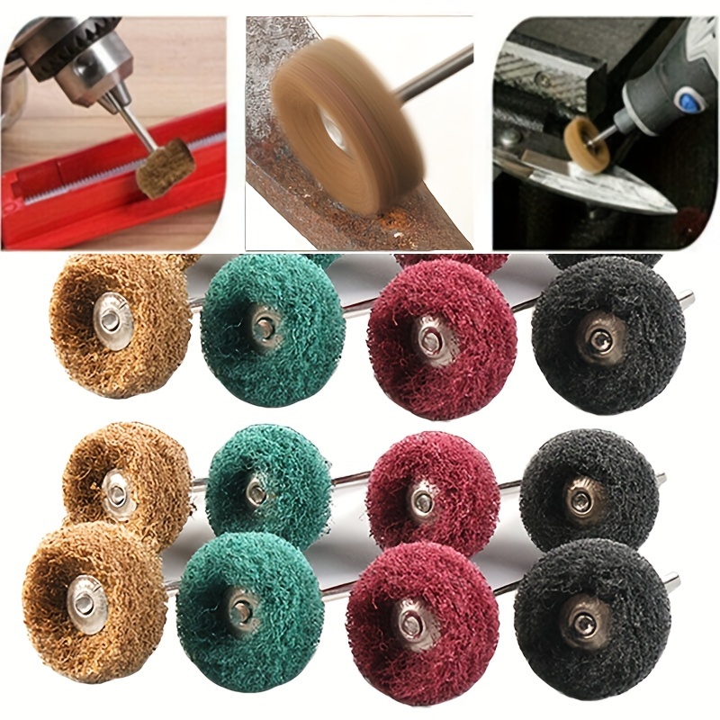 

4pcs/24pcs Mini Drill Brush Attachments Set, Nylon Abrasive Wire Polishing Wheel For Rotary Tools, Grit Range 80-800, Rust Remover Rotary Accessories For Jewelry Cleaning And Surface Polishing