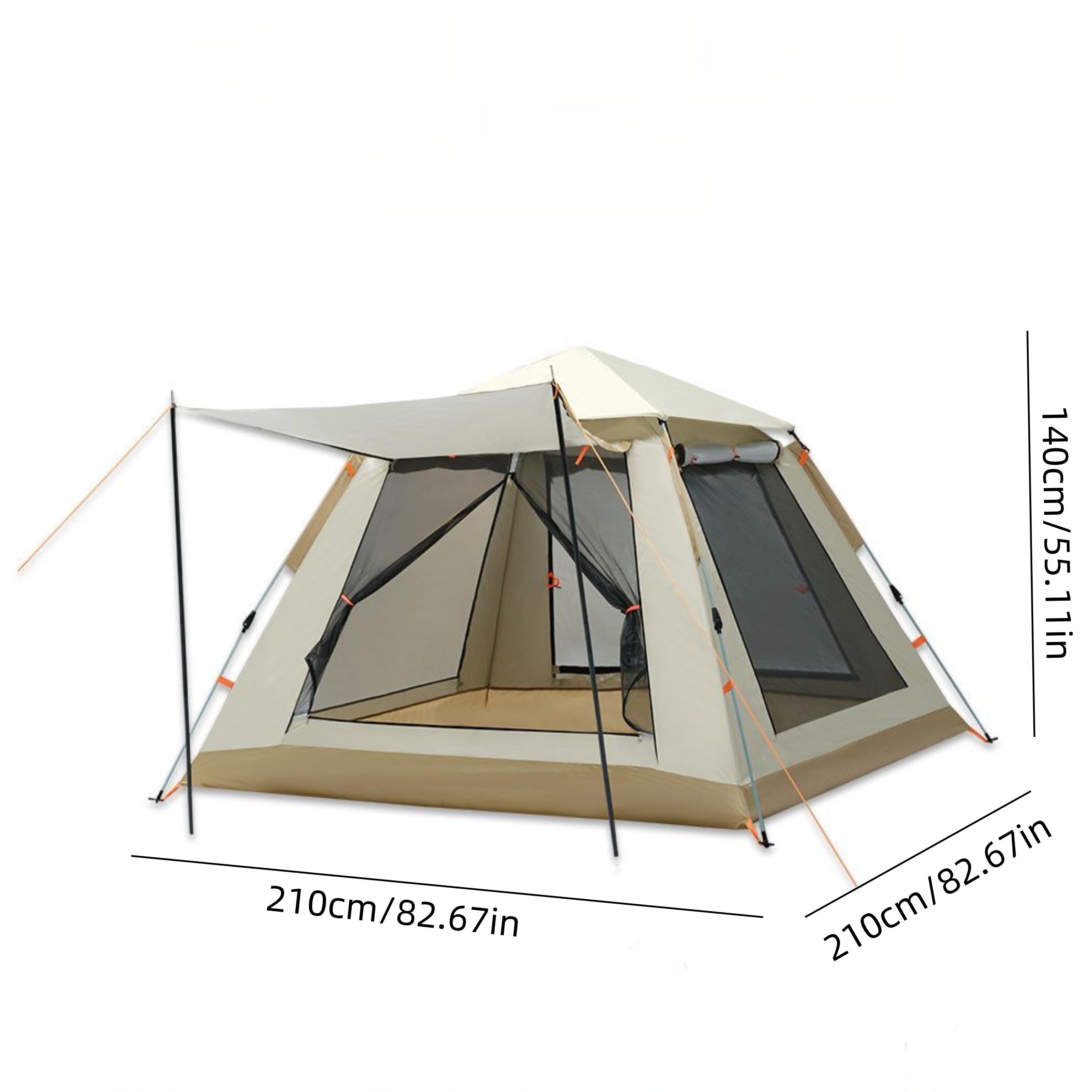 TEMU Quick- Tent With - 8 Person, Windproof & Mosquito-proof Mesh, Outdoor Camping Shelter, Easy Setup, Durable Oxford Fabric