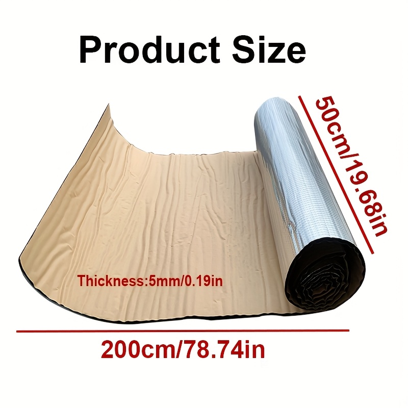E-shop 1 Rolle 5 mm dick 50x200 cm / 19,68x78,74 Zoll selbstklebende automotive akustische thermische Schalldämmplatte, Auto-Schalldämmmaterial