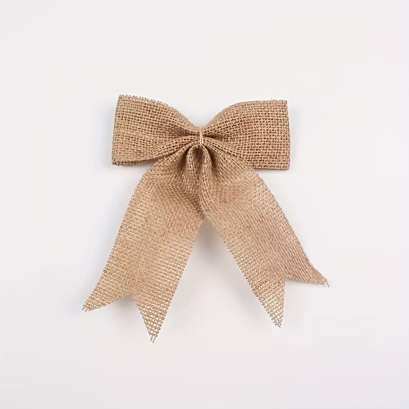 TEMU 15pcs Pack, Handmade Burlap Bows Handcraft Decoration Burlap Bows Natural Ornaments Suitable For Christmas Tree Festive Party Supplies