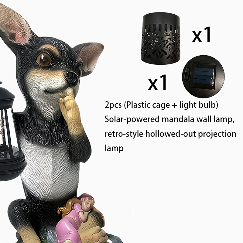 TEMU Lumière Murale Mandala à Énergie Solaire, Lampe à Projection Ajourée de Style Vintage, Équipée d'un Capteur Automatique en Plastique Durable.