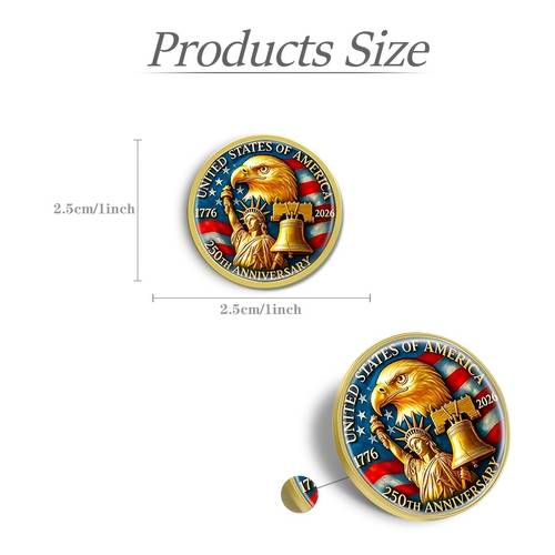 26pcs american founding 250th anniversary brooches badges