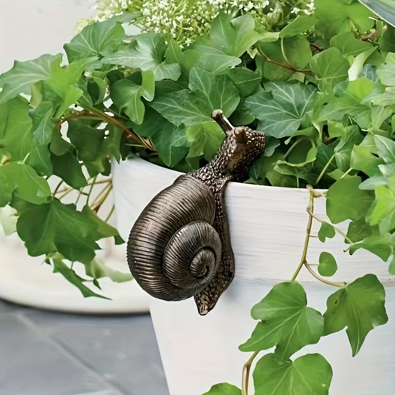 

Charming Snail Hanging Planter - Resin Animal Sculpture For Garden & Outdoor Decor, Perfect For Halloween