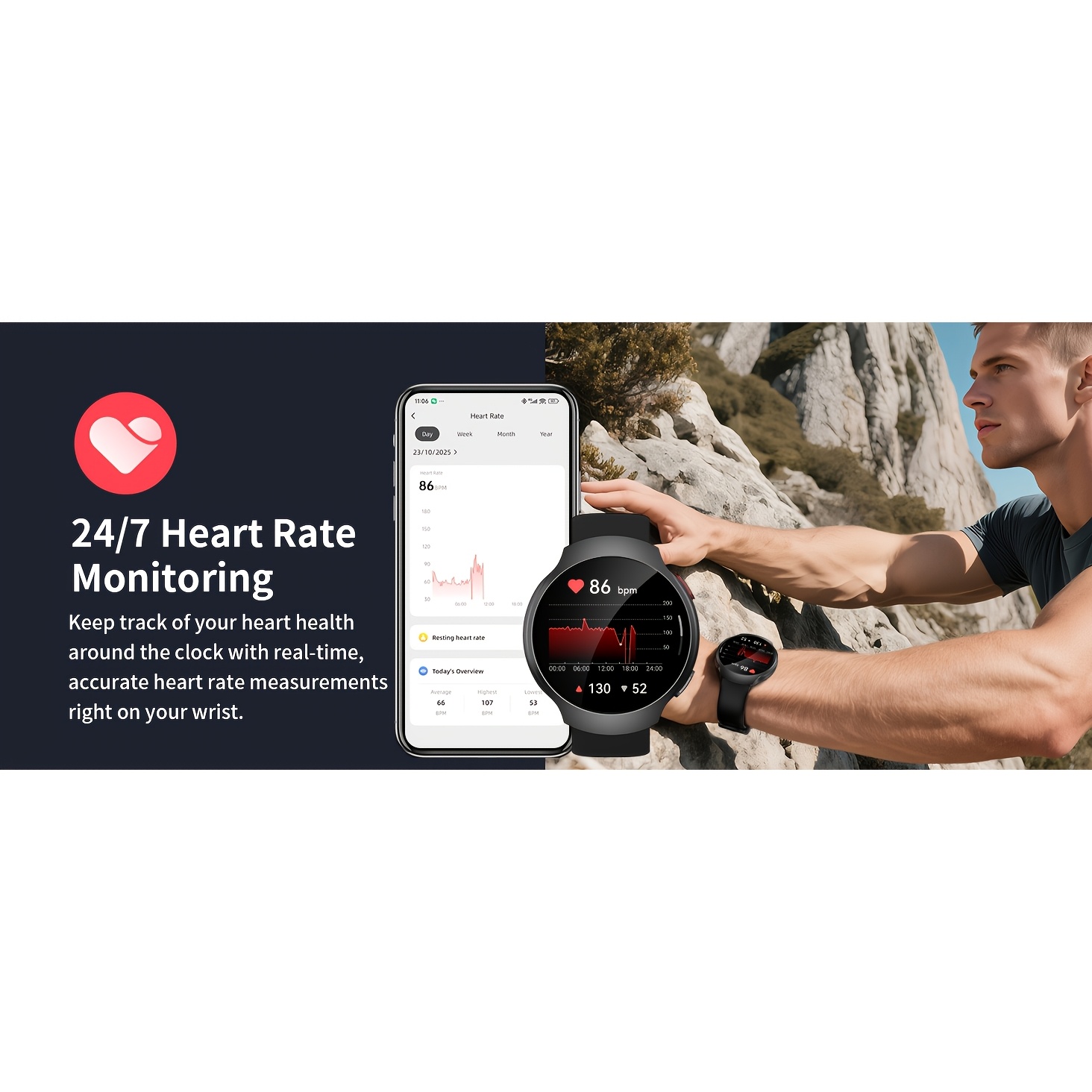 Montre Connectée 2026 avec Chat AI Extérieur et Système de Positionnement GPS, Montre Intelligente pour Femmes et Hommes, Écran AMOLED Courbé de 1,43 Pouces, Montre Sportive, 150+ Modes Sportifs, Appels Sans Fil, Suivi du Sommeil, Double Bracelet en Silicone, Batterie Haute Efficacité 390mAh pour 7