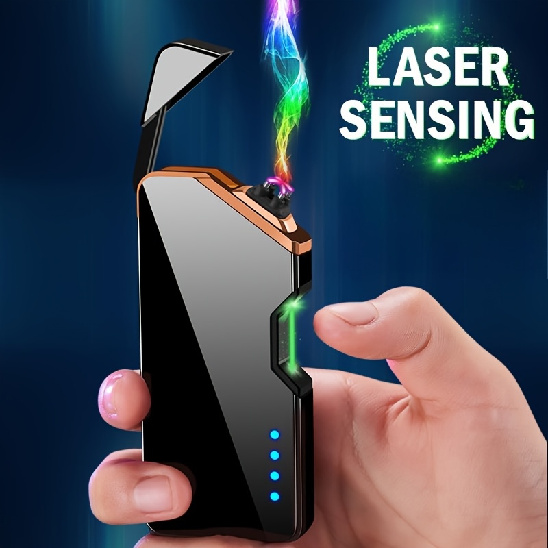   rüzgar geçirmez   çift ark lazer i̇ndüksiyon çakmak - usb şarj edilebilir, pil ekranlı, şık siyah & bakır tasarım,   tutuş - erkekler i̇çin mükemmel hediye (noel, babalar günü, açık hava kampı), günlük taşıma eşyası, modern aksesuar, dayanıklı yapı, şükran günü i̇çin mükemmel 0
