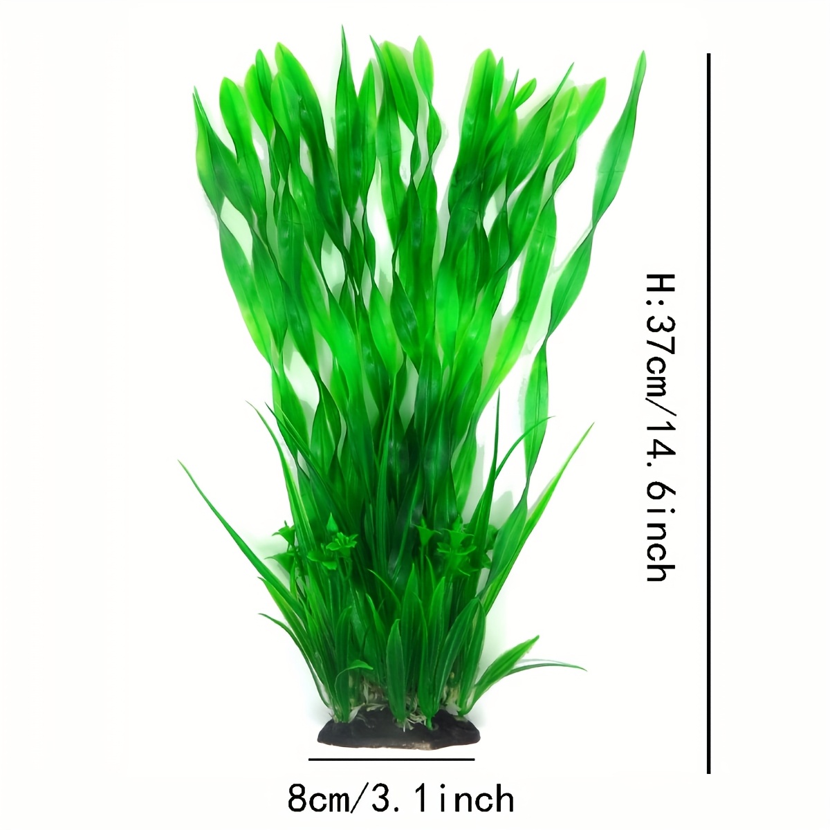 Image of 14-inch Fish Artificial Aquatic Plants, Plastic Leaves, Green And Purple Seagrass For Decoration.
