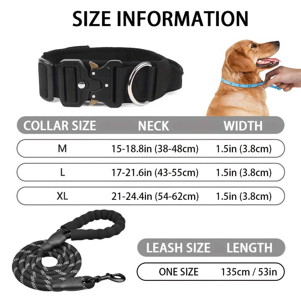 Taktisches Hundehalsband Aus Nylon – Robust, Verstellbar Mit Klettpanel Für Mittelgroße & Große Hunde