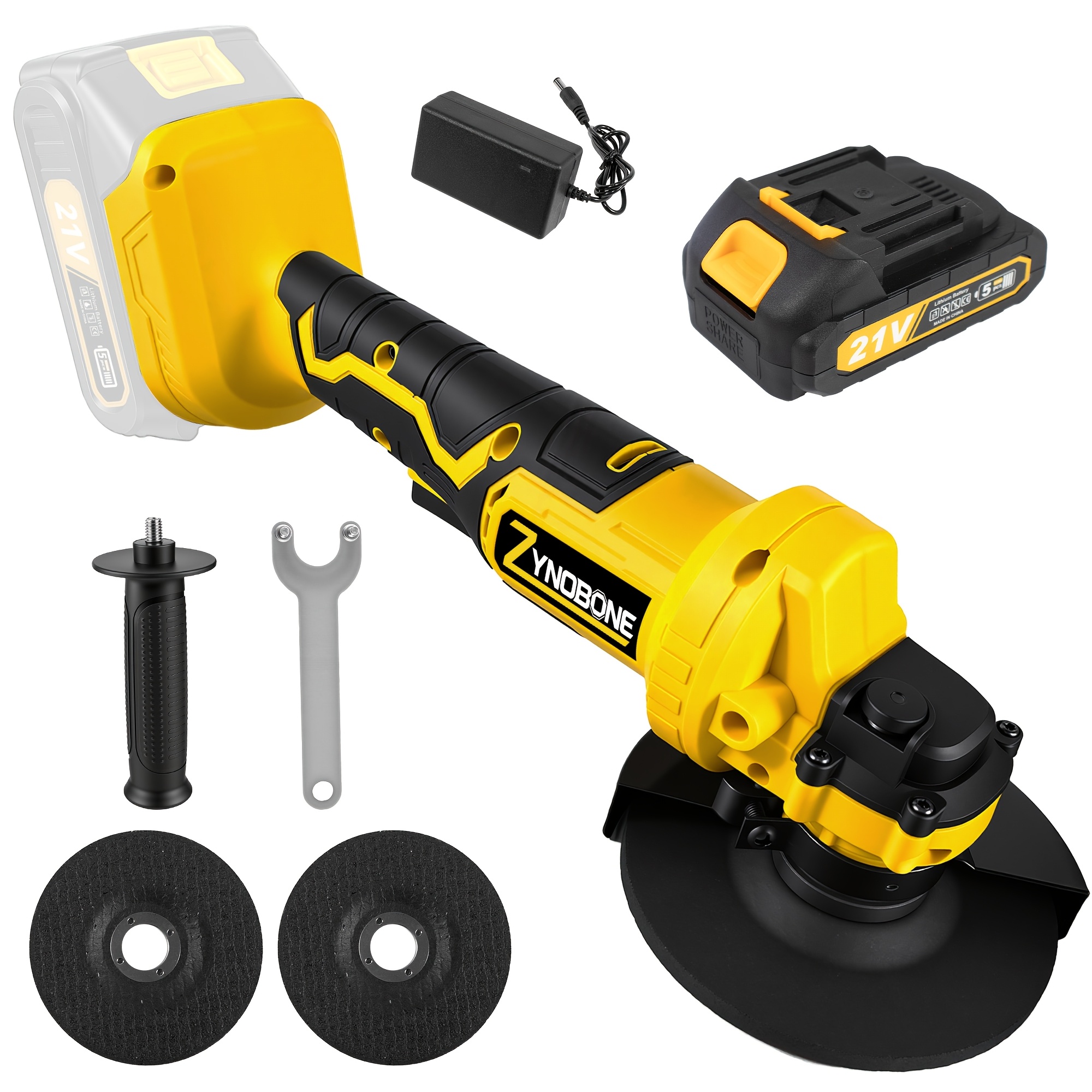 TEMU 2026 Brand-new 4-1/2-inch And 5-inch Angle Grinder, Electric Polishing Machine, Rich Additions Set, Multifunctional Machine With A 5-inch Disc