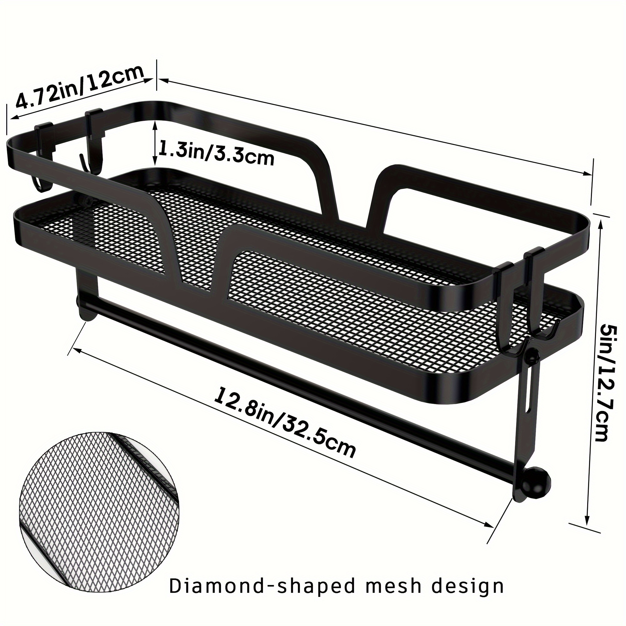 1 Multi-functional Wall Mounted Storage Rack - Seasoning Rack, , Convenient Tissue Holder, Space , Adjustable Shelf, Seasoning Storage - Perfect For Kitchen And Bathroom Organization, Accessories