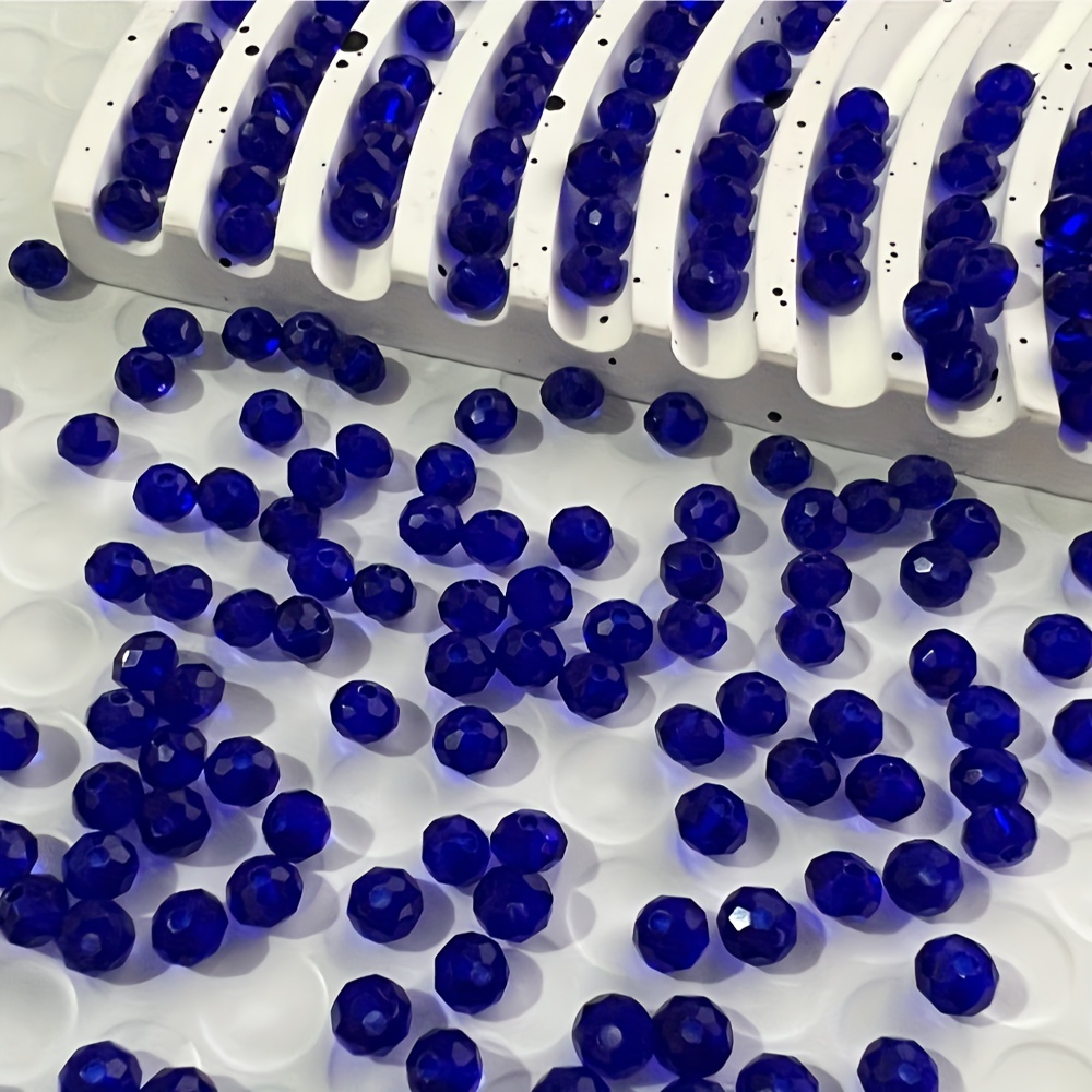 

Blue Glass Loose Beads In 6mm/200pcs And 8mm/100pcs For Making Diy Fashion Necklaces, Bracelets, And Handmade Bead Crafts.