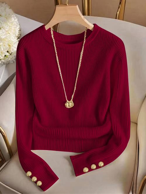 womens fashion neck button long sleeve t shirt
