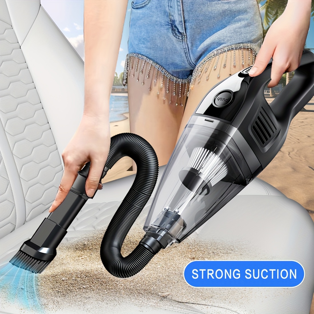 

Portable Vacuum Cleaner Wireless Handheld Vacuum Cleaner Car, Powerful Suction Usb Charging Mini Cleaning Vacuum Cleaner, Has A Of Accessories, Suitable For The Car, Home, Office And Other Slit Tools