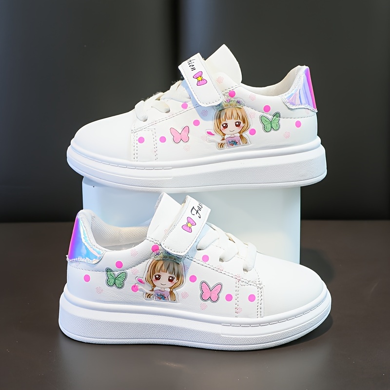

Casual Cute Cartoon Low Top Sneakers For Girls, Wear-resistant Non-slip Skateboard Shoes For All Seasons