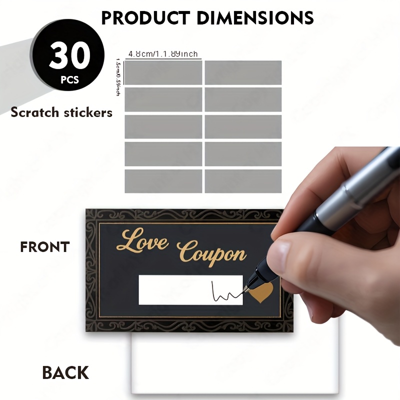 Image of 30 Black And Stickers For , Suitable For Business, Birthday Parties, Events, Coupon Cards, Gifts, Applicable For Bars, Restaurants, Christmas, Birthdays, Holiday Gifts, Weddings, Celebrations