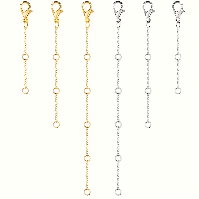 

6/12 Stainless Steel Necklace Extension Chain, Golden And Silvery Sizes, Suitable For Women's Jewelry , Necklace Bracelet, Anklet Extension Chain