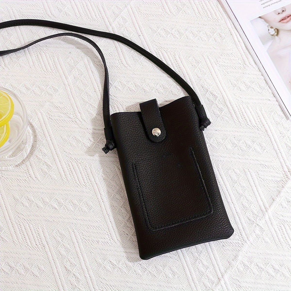 TEMU L-022 Soft Crossbody Phone Bag, Made Of Pu Material. Beige Crossbody Bag, Portable And Durable, Easy To Clean, Mini Vintage Crossbody Bag,
