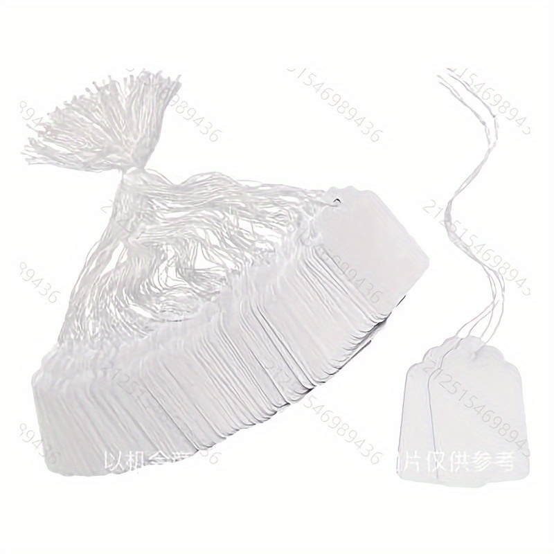 

100pcs White Price Tags With Strings, 1.9 X 1.2 Inch - Crafts, Gifts, Apparel & Jewelry Labeling