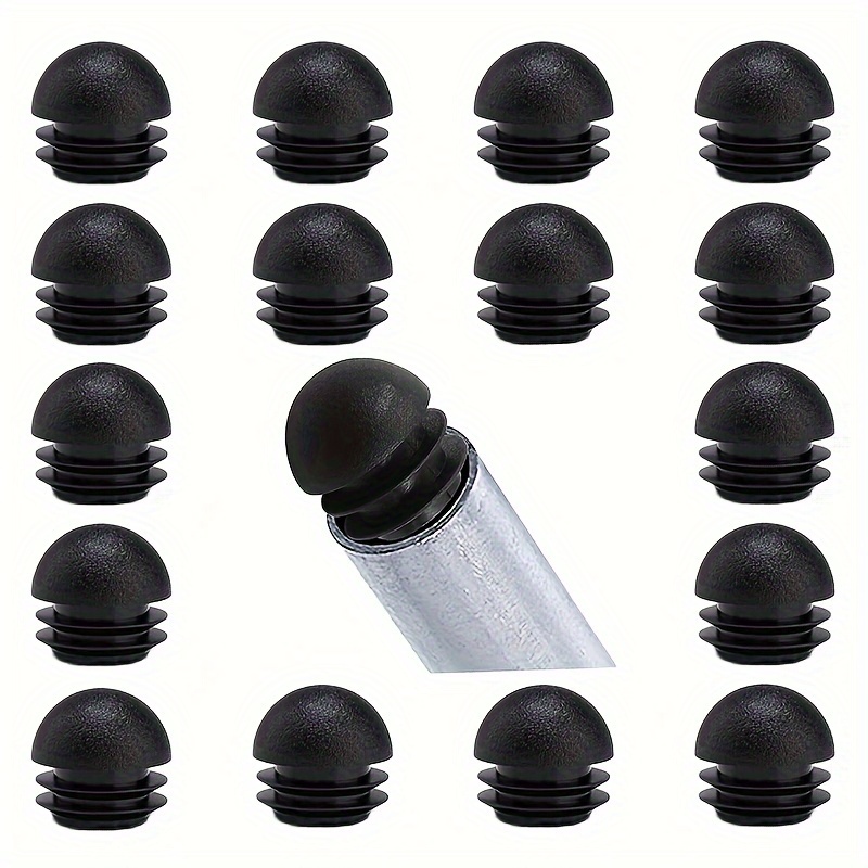 32Pcs Round Rubber Chair Leg Tips Caps, 7/8 Inch (22mm) Inch, Black