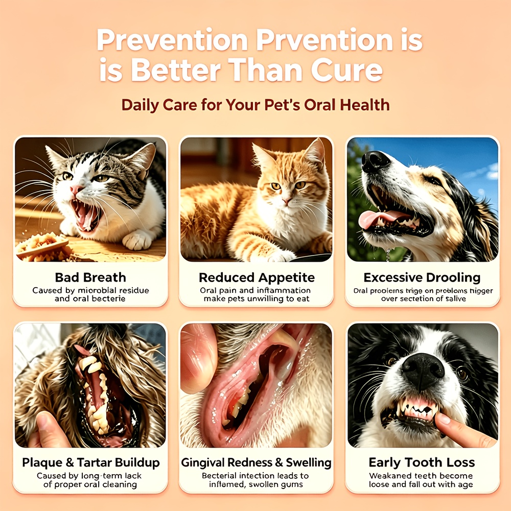 FAELUTE Pet Dental Care Mouthwash Water Additive - for Dogs, Cats & Small Pets, Daily Oral Hygiene Care, Home Outdoor Travel Use, Freshens Bad Breath, Plaque & Tartar Control, No Brushing Required Easy Liquid Formula