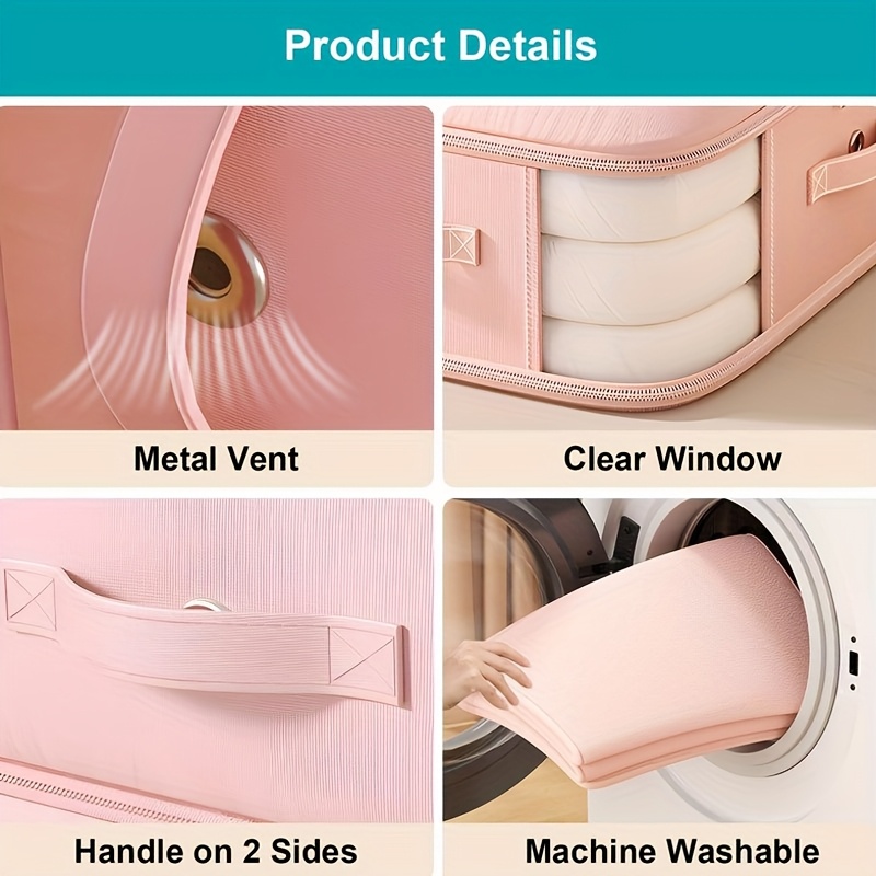 compression bags for clothing and quilts large capacity portable foldable durable nylon material   up to 50 space ideal for closet organization and under bed storage holds down jackets quilts and sofa cushions 4 styles   Product details 8