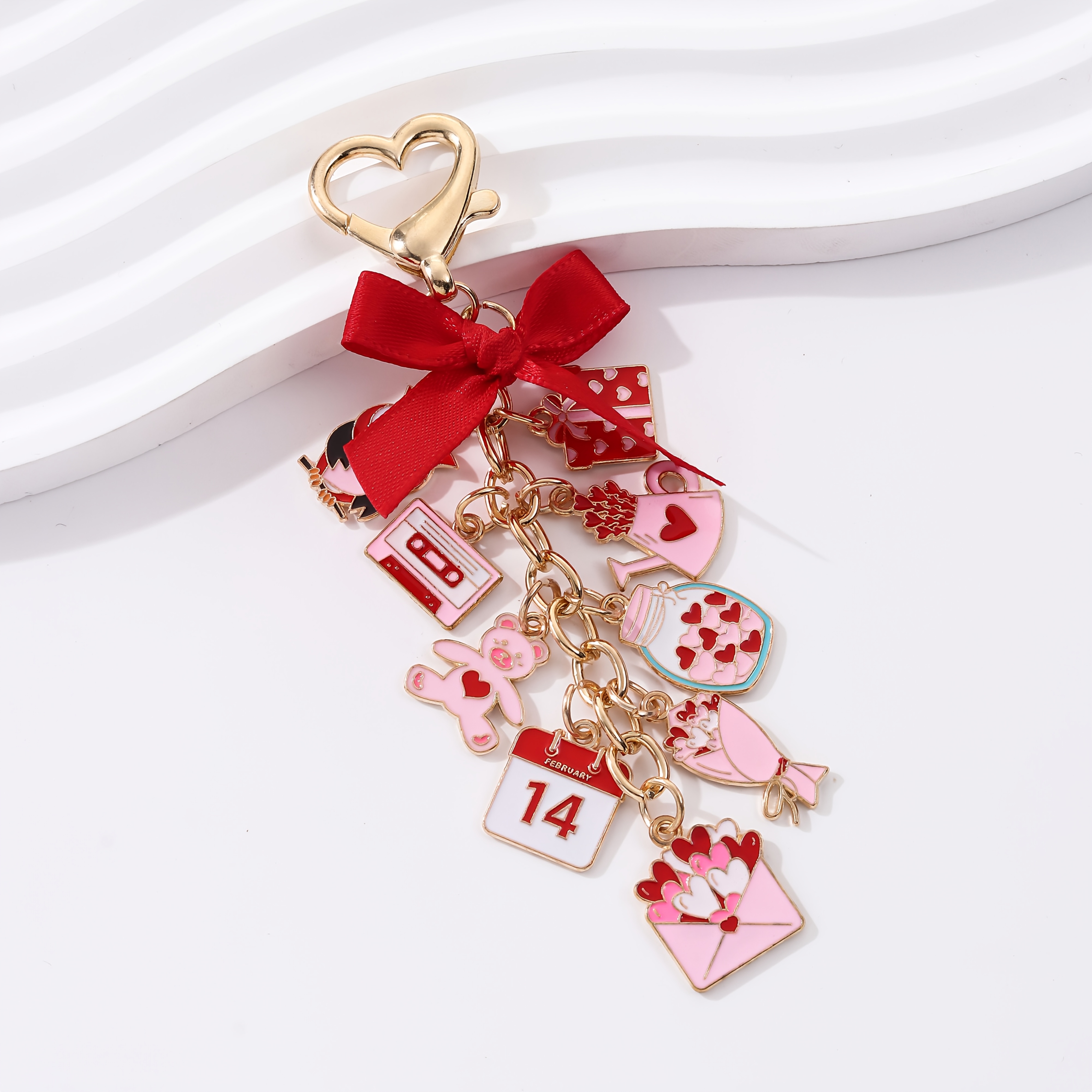 TEMU 1pc Cake Chocolate Envelope Enamel Keychain Pretty Handbag 's Day Gift For