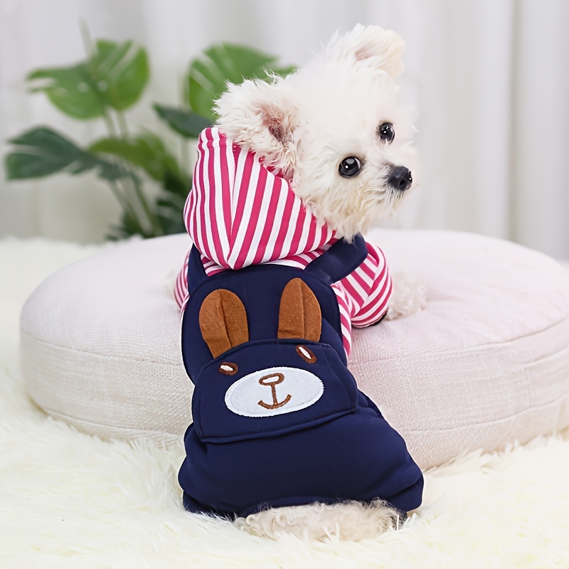 TEMU Pet & Overalls Set For & - Pullover Pet Apparel, Machine , Woven Polyester,