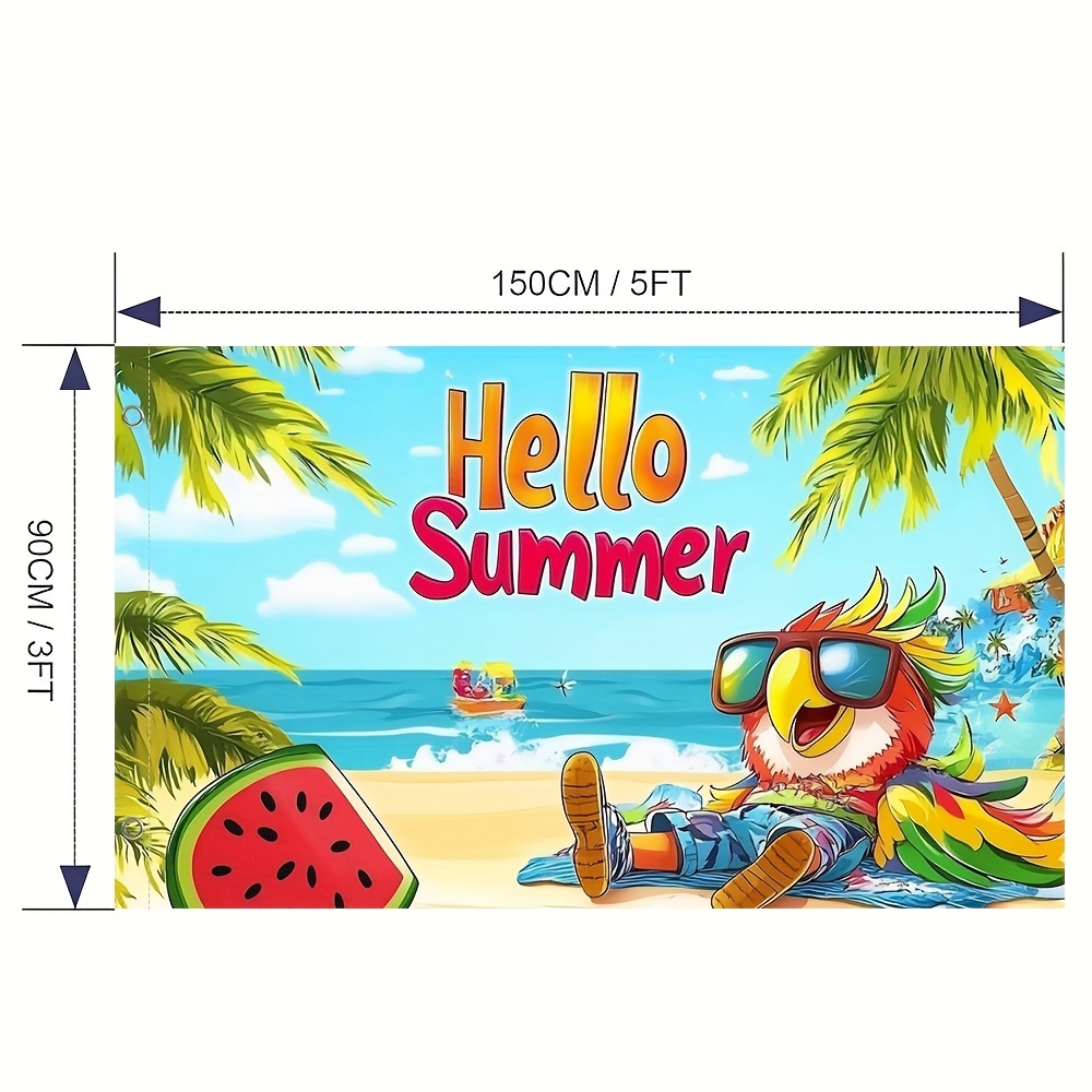 TEMU 1 Stück, Sommersonnenschein-Flagge, Tropische Meeresküste Pool-Insel, Polyesterfaser, geeignet für Gartendekoration im Freien Innenbereich,