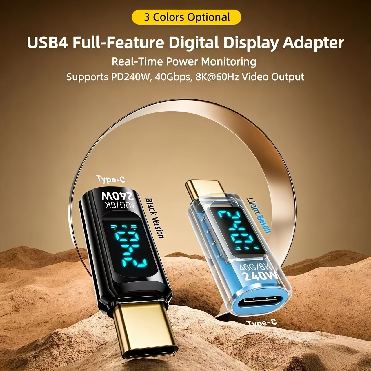 240W Fast Charging USB-C Female to Male Adapter