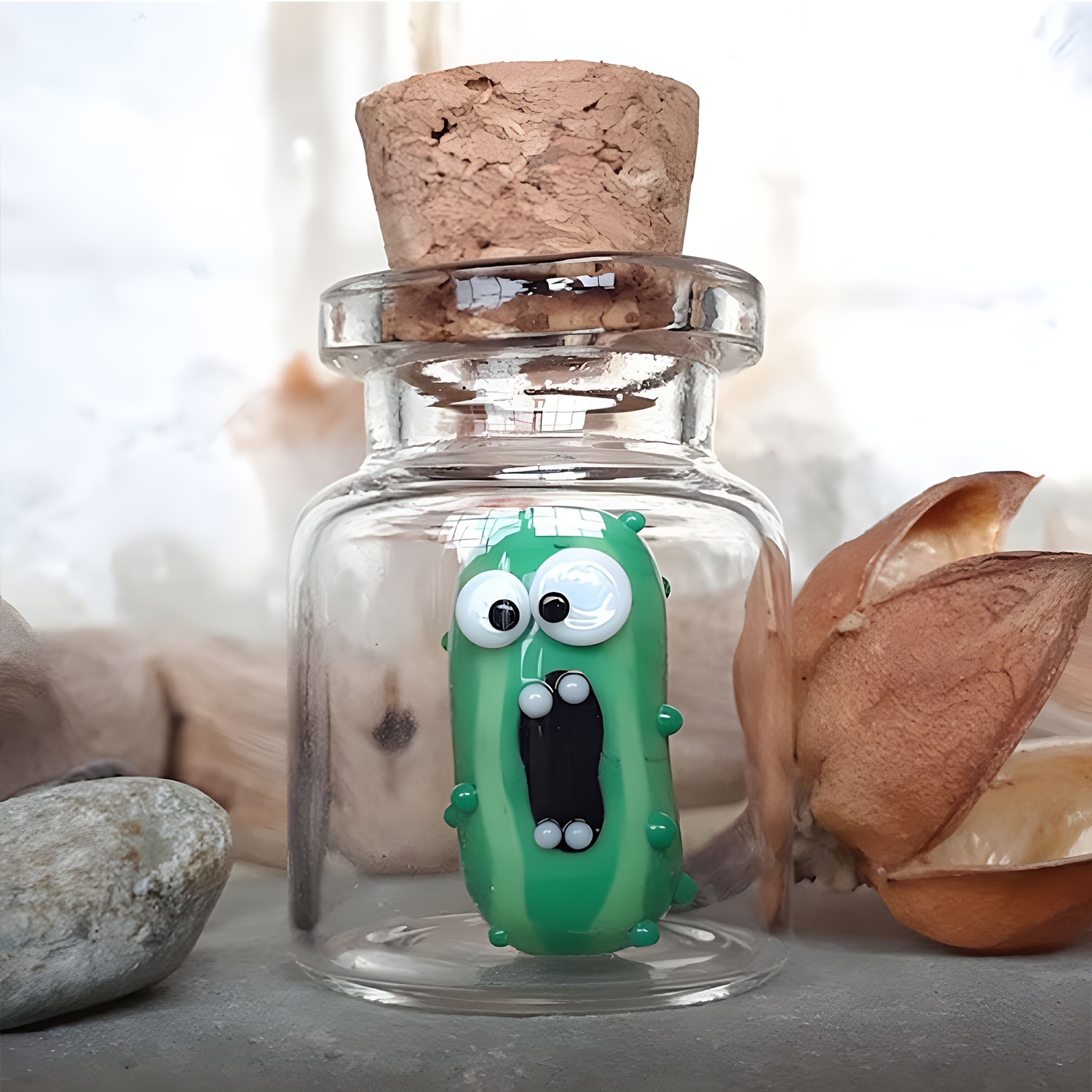 

Handcrafted Mini Screaming Pickle In Glass Jar - Cute Emotional Support Decor, Perfect For Food & Pickle Enthusiasts Pickle Jar Pickle Container