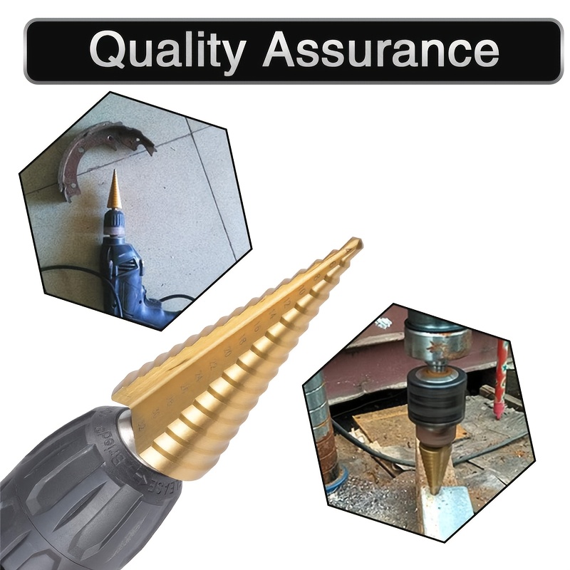 6pcs step drill bit hss titanium coated metric cone metal drill bits for stainless steel sheet metal Product details 4