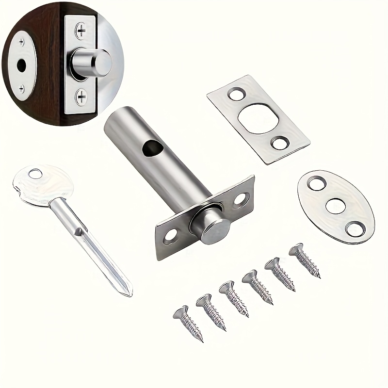 TEMU Key Pipe Well Door Lock Channel Door Lock Maintenance Lock Invisible Hidden Lock Stainless Steel Pipe Well Lock