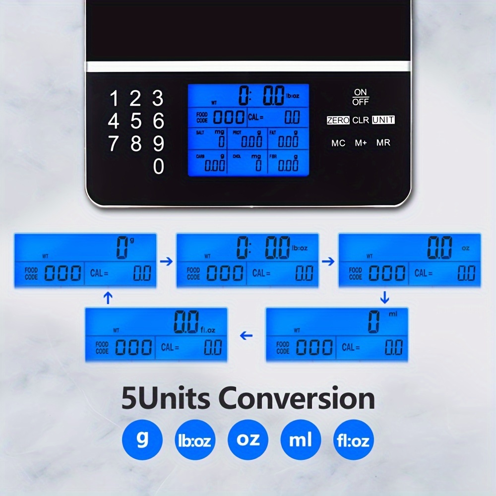 nutrition food scale calculating food facts calorie fat Temu