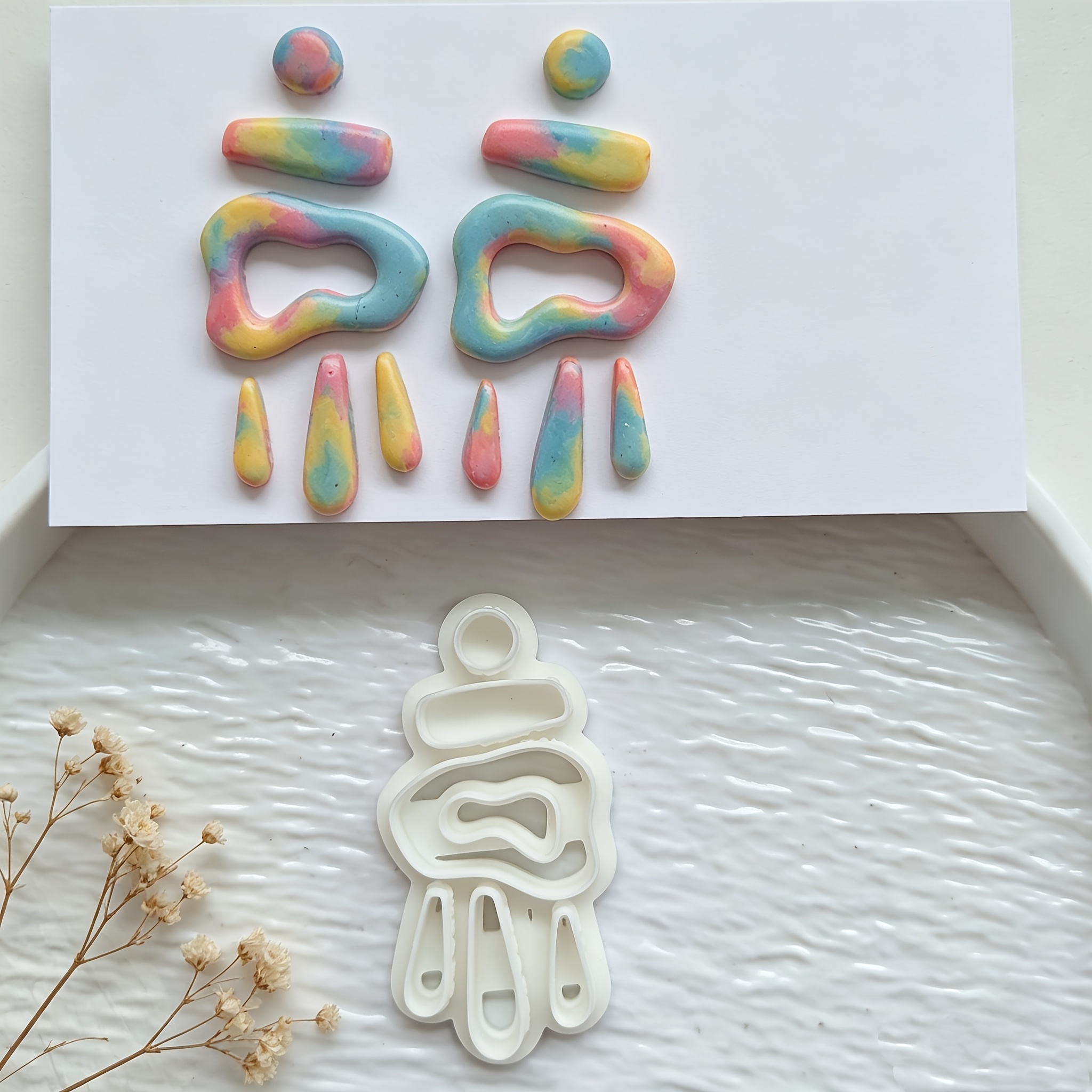 TEMU A Bohemian Style Long Tassel Polymer Clay Cutter, Geometric Earrings Cutting Die, Earring Mold, Jewelry Soft Pottery Making Tool, Clay Jewelry