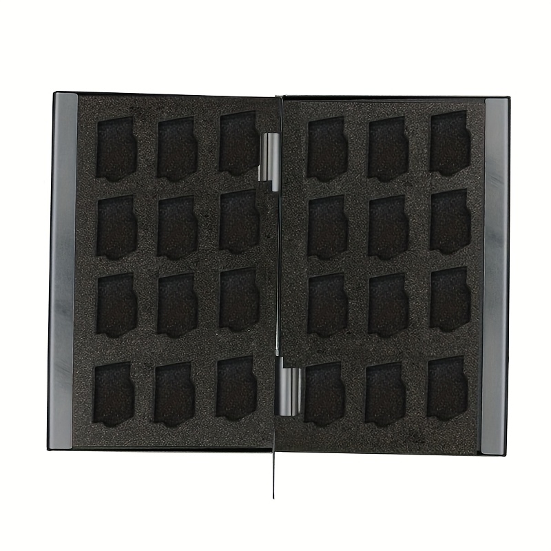 24 Slots Card Case Holder Storage Organizer, Ultra Slim Credit Card Size Lightweight Portable Tf Msd Memory Card Storage