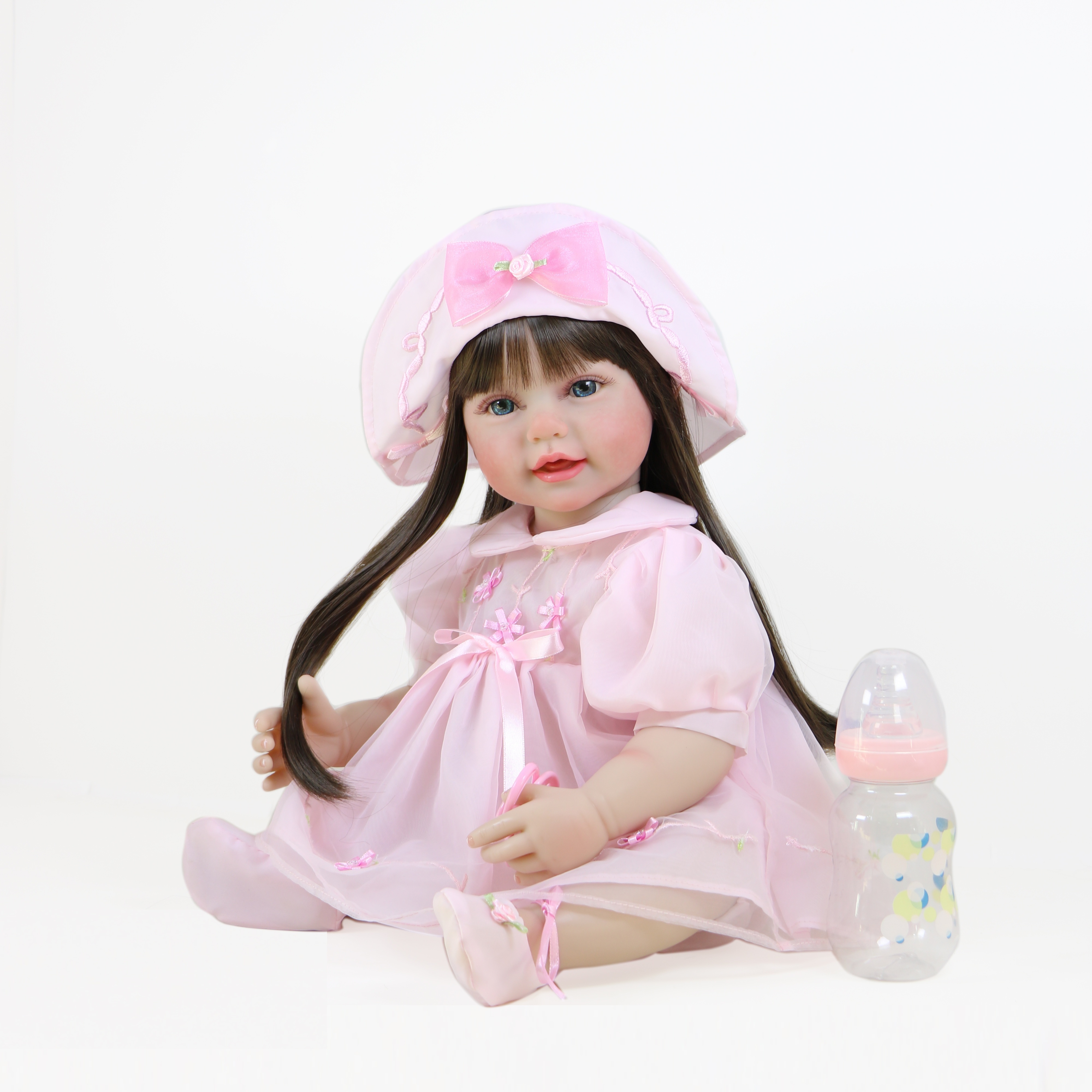 22 Inch Sunshine Dall With 3D Painted Skin Visible Veins And Soft Full  Vinyl With Brown Long Hair And Blue Eyes. Hand Make Princess Dress.