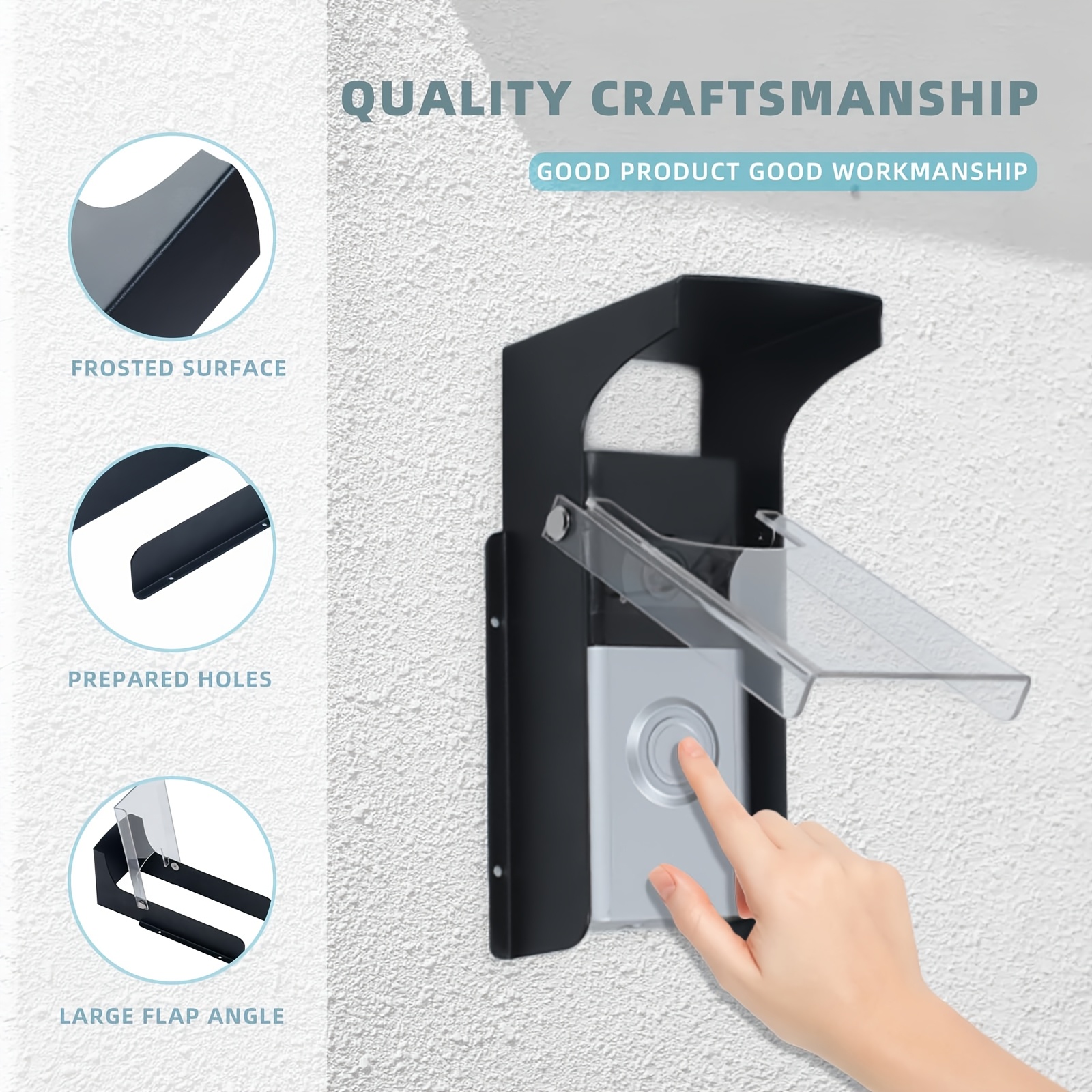 1pc black iron doorbell rain cover waterproof glare Temu Chile