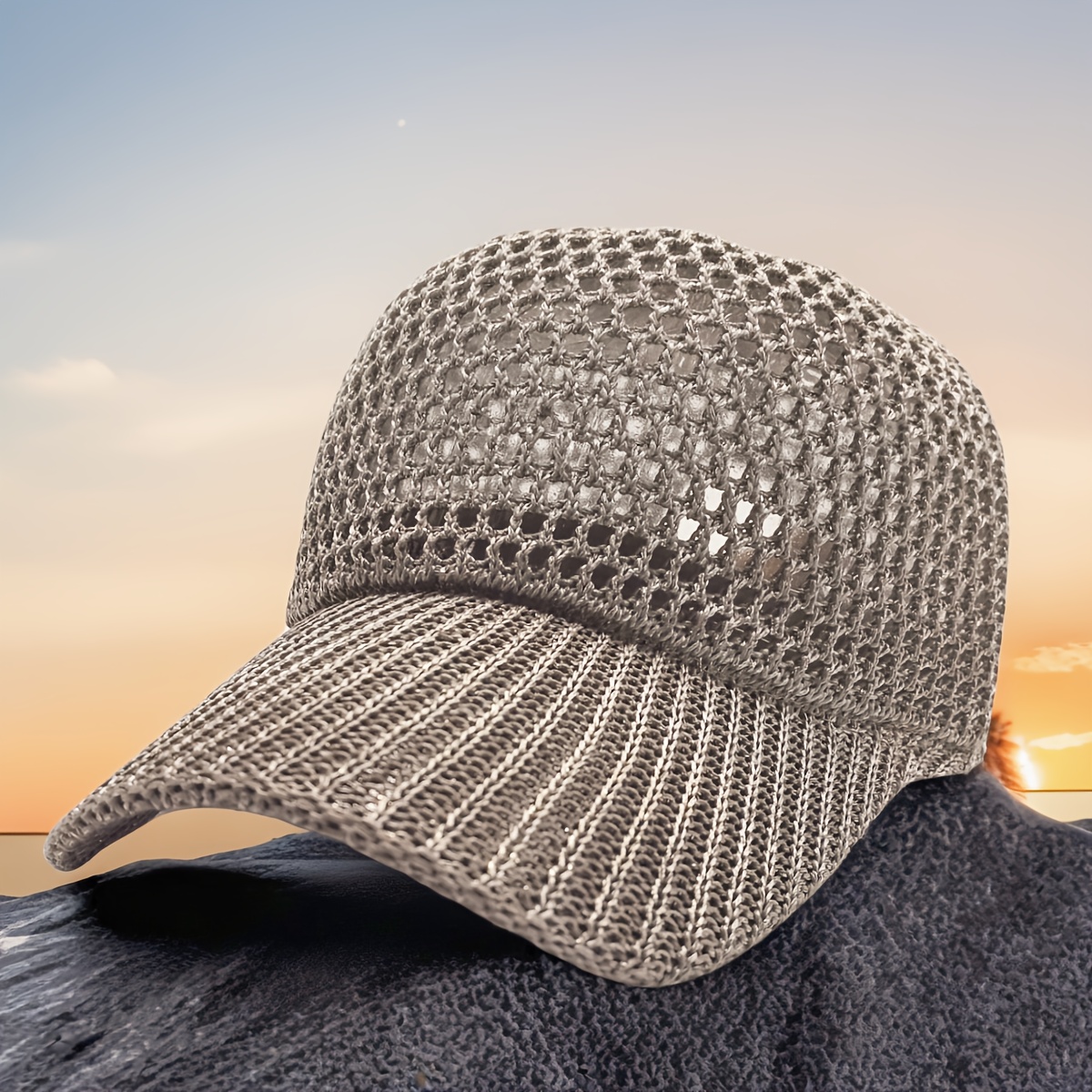 E-shop Atmungsaktive Mesh-Baseballkappe für Männer & Frauen – Verstellbare Stretch-Fit Duckbill-Sonnenhut mit Belüftungslöchern, Einfarbige