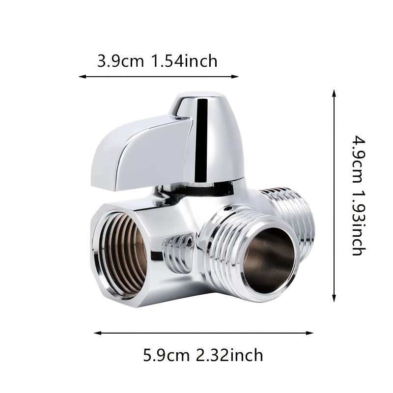 TEMU Robinet de dérivation 3 voies en laiton, splitteur G1/2 pour pomme de douche, accessoires de salle de bain à monter