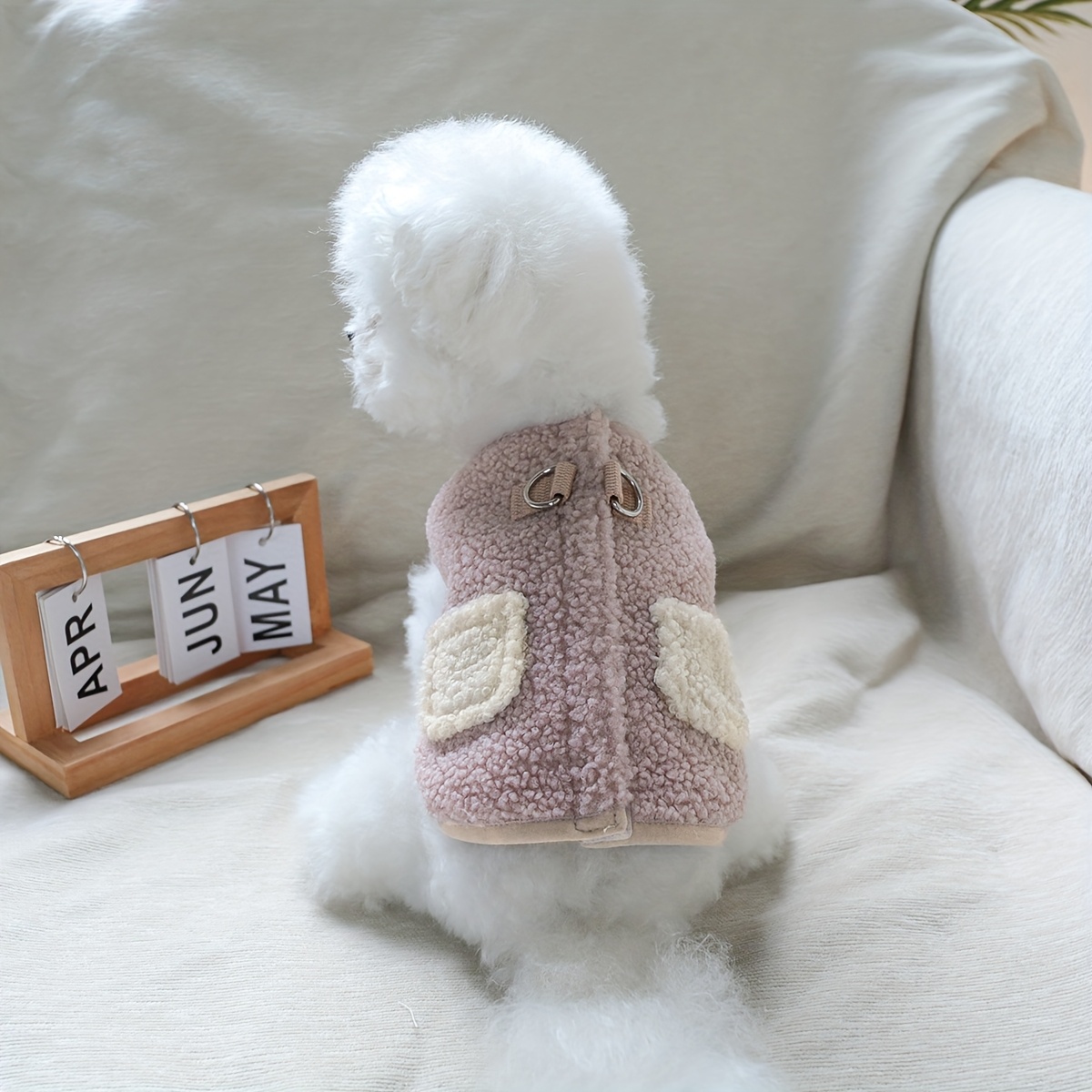 TEMU Conjunto de Otoño Invierno para Perro Rosa Chaleco de Bolsillo para Bichón Schnauzer Ropa de Mascota Teddy Otoño