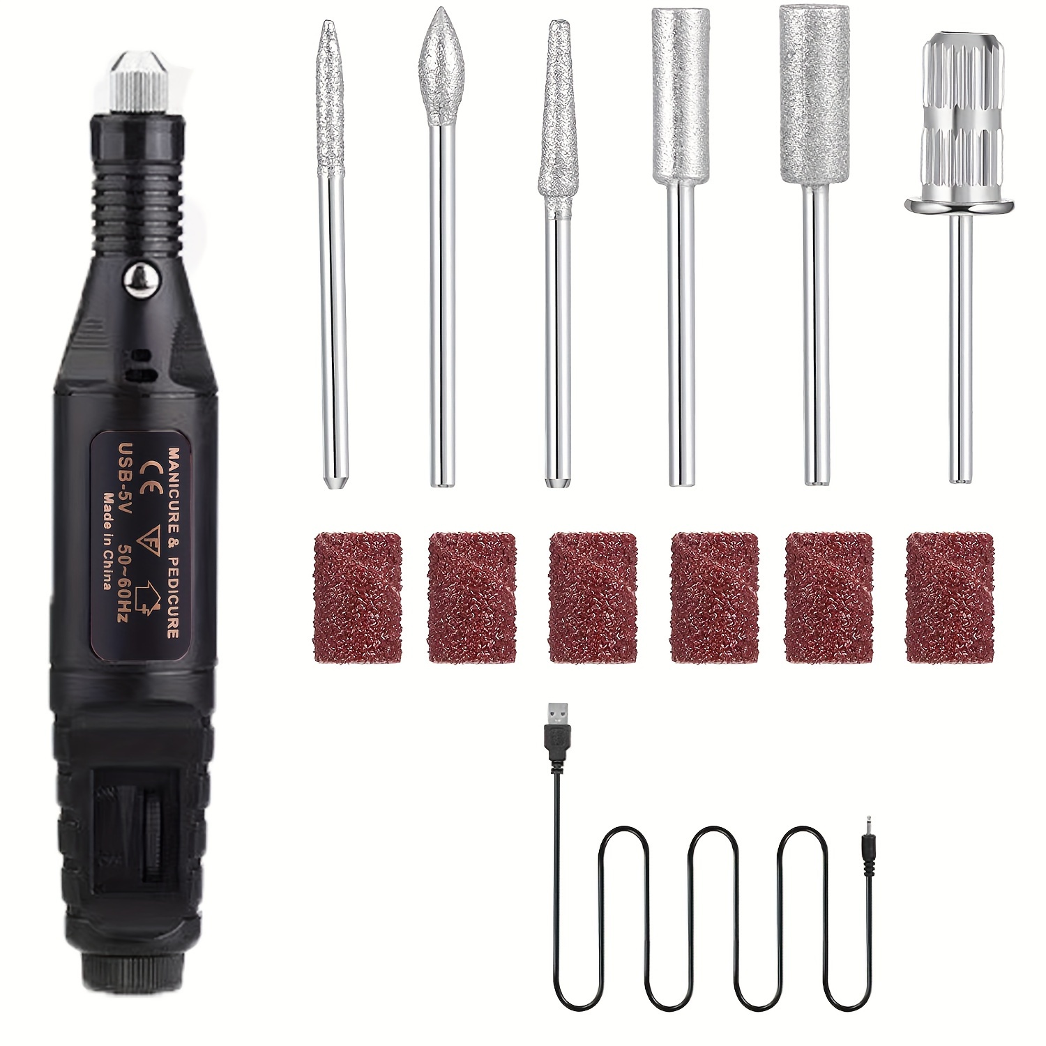 

Kit de Perceuse à Ongles Électrique Portable Professionnelle - Alimenté par USB, Vitesses Réglables pour le Retrait de Vernis Gel, Manucure & Pédicure, Outil de d'Art d'Ongle DIY